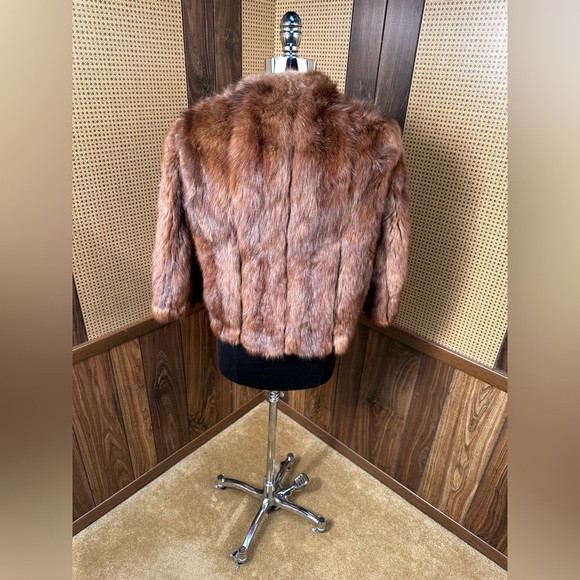 BEAUTIFUL VINTAGE RUSSIAN SABLE FUR COAT JACKET BOLERO CAPE SIZE SMALL - Picture 5 of 10